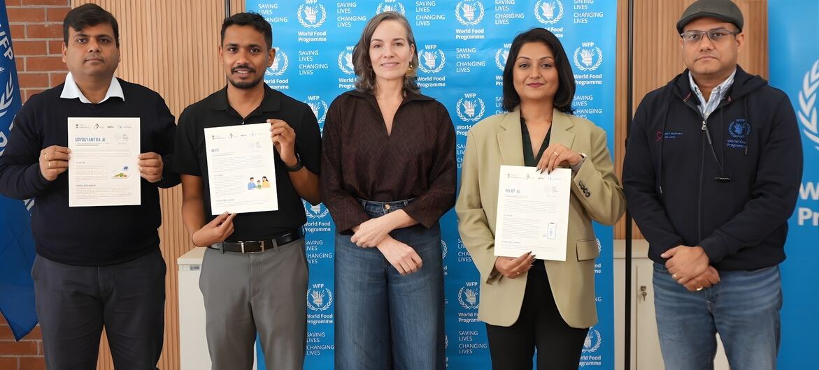 Hackathon Winners at World Food Programme Event.